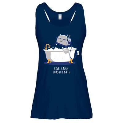 Live Laugh Toaster Bath Funny Ladies Essential Flowy Tank