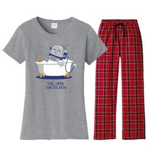 Live Laugh Toaster Bath Funny Women's Flannel Pajama Set