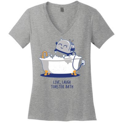 Live Laugh Toaster Bath Funny Women's V-Neck T-Shirt