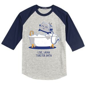 Live Laugh Toaster Bath Funny Kids Colorblock Raglan Jersey