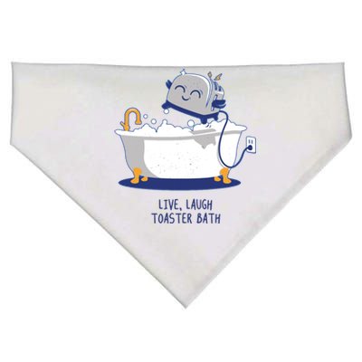 Live Laugh Toaster Bath Funny USA-Made Doggie Bandana