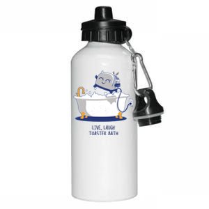 Live Laugh Toaster Bath Funny Aluminum Water Bottle