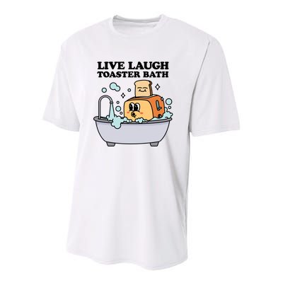 Live Laugh Toaster Bath Youth Performance Sprint T-Shirt