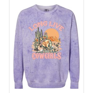 Long Live The Cowgirls Howdy Rodeo Western Country Colorblast Crewneck Sweatshirt