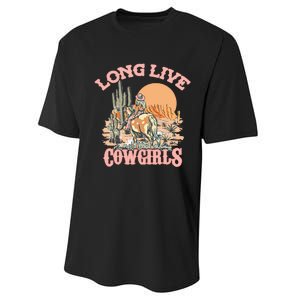 Long Live The Cowgirls Howdy Rodeo Western Country Performance Sprint T-Shirt