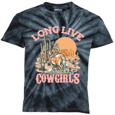 Long Live The Cowgirls Howdy Rodeo Western Country Kids Tie-Dye T-Shirt