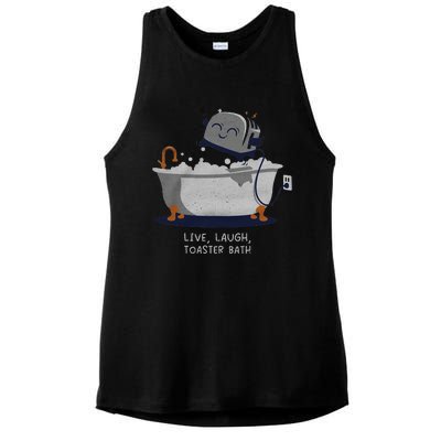 Live Laugh Toaster Bath Ladies PosiCharge Tri-Blend Wicking Tank