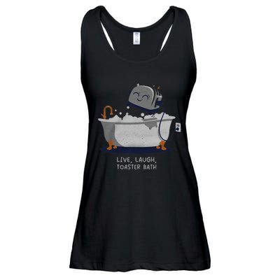 Live Laugh Toaster Bath Ladies Essential Flowy Tank