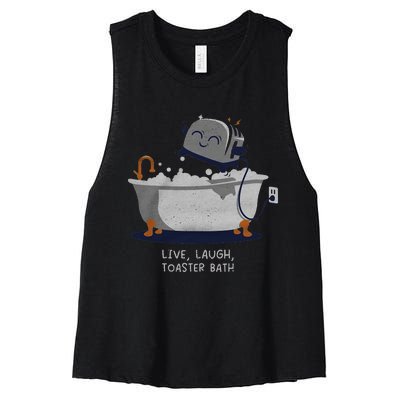 Live Laugh Toaster Bath Women's Racerback Cropped Tank