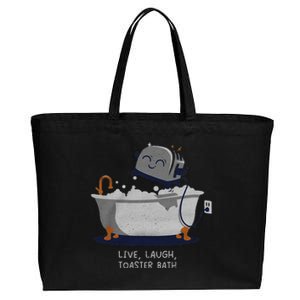 Live Laugh Toaster Bath Cotton Canvas Jumbo Tote