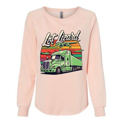 Lot Lizard Truck Driver Adventure Womens California Wash Sweatshirt