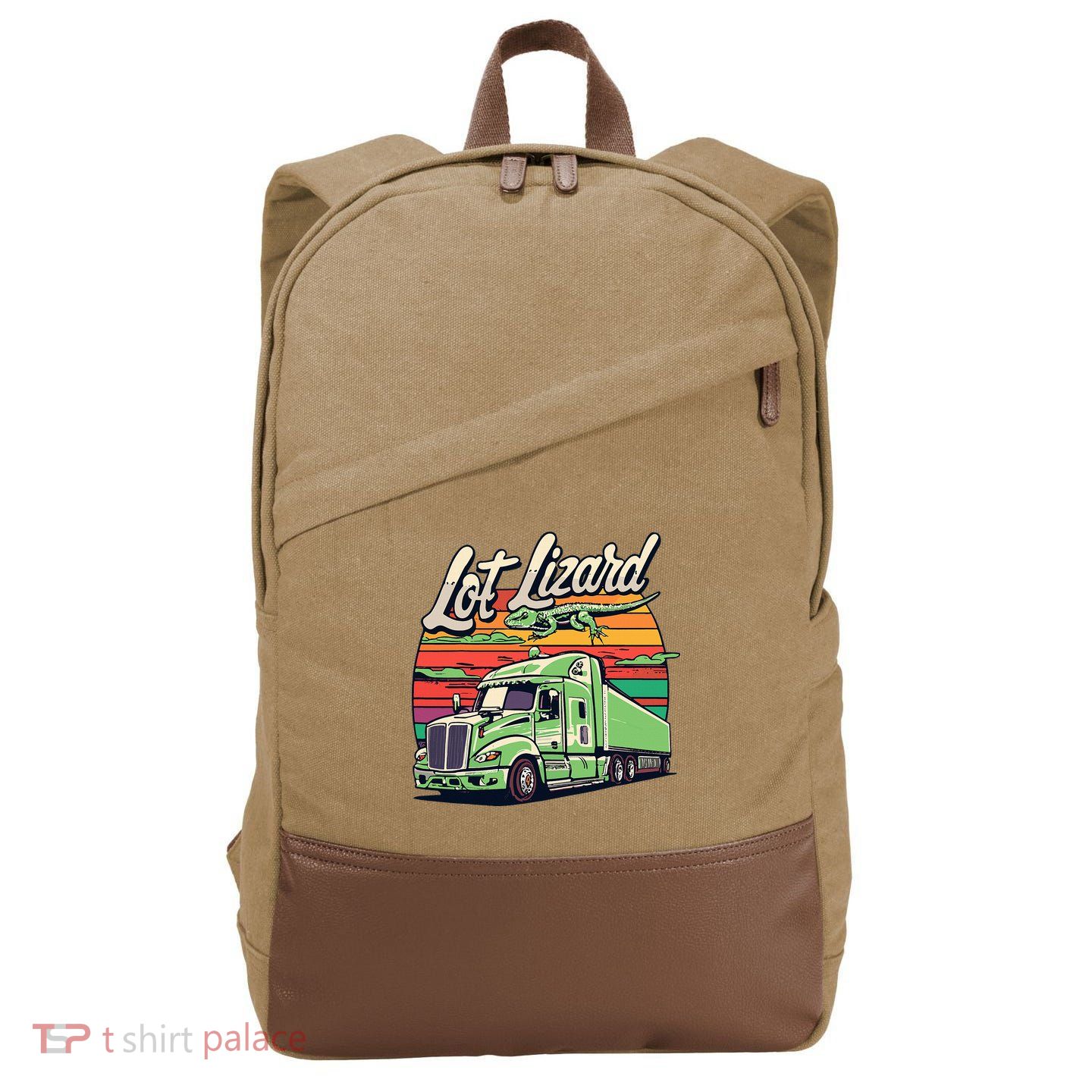 Lot Lizard Truck Driver Adventure Cotton Canvas Backpack
