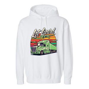 Lot Lizard Truck Driver Adventure Garment-Dyed Fleece Hoodie