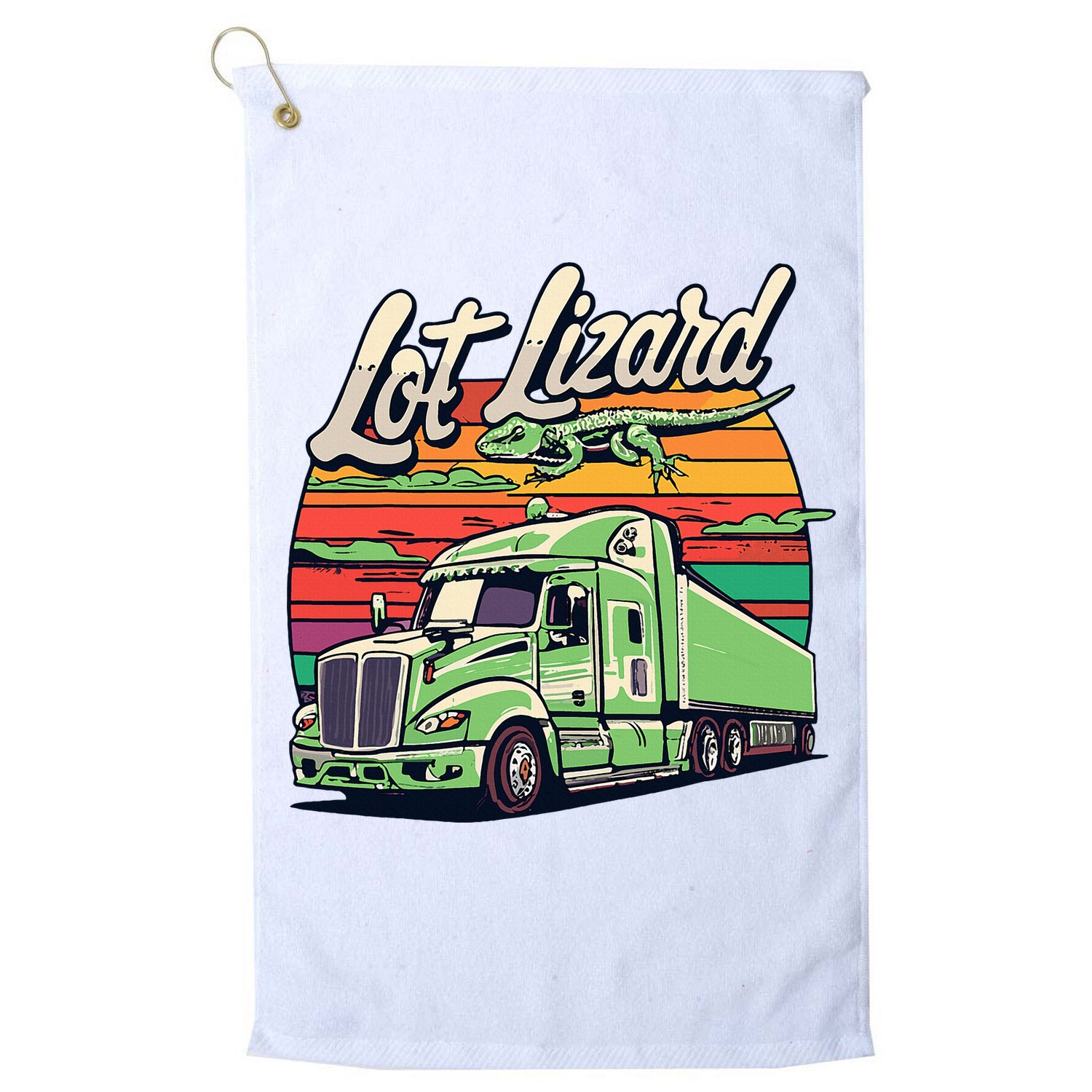 Lot Lizard Truck Driver Adventure Golf Towel