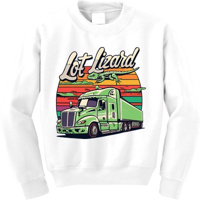 Lot Lizard Truck Driver Adventure Kids Sweatshirt