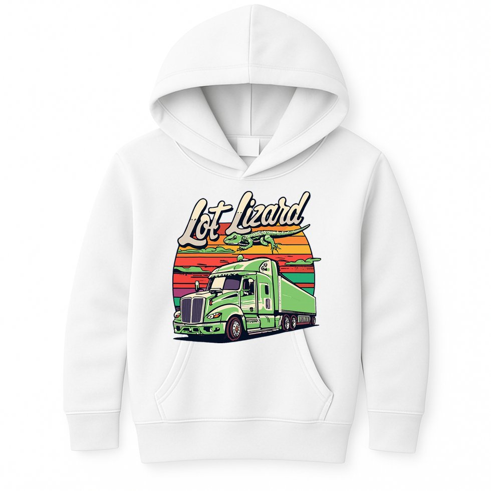 Lot Lizard Truck Driver Adventure Kids Hoodie