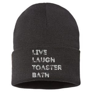 Live Laugh Toaster Bath Inspirational Sustainable Knit Beanie