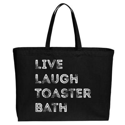 Live Laugh Toaster Bath Inspirational Cotton Canvas Jumbo Tote