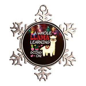 Llama Learning Teachers Students Alpaca Lovers Gift Metallic Star Ornament