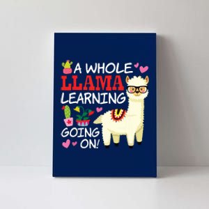 Llama Learning Teachers Students Alpaca Lovers Gift Canvas