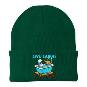 Live Laugh Toaster Bath Skeleton Knit Cap Winter Beanie