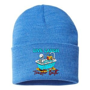 Live Laugh Toaster Bath Skeleton Sustainable Knit Beanie