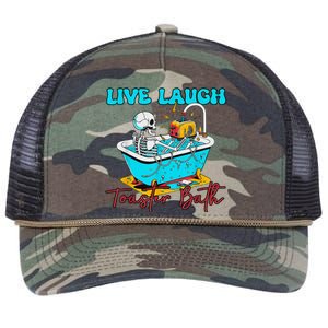 Live Laugh Toaster Bath Skeleton Retro Rope Trucker Hat Cap