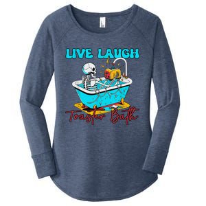 Live Laugh Toaster Bath Skeleton Women's Perfect Tri Tunic Long Sleeve Shirt