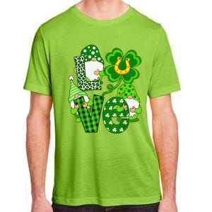 Leopard Love Three Gnomes Lucky Shamrock St Patrick's Day Adult ChromaSoft Performance T-Shirt