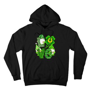 Leopard Love Three Gnomes Lucky Shamrock St Patrick's Day Hoodie