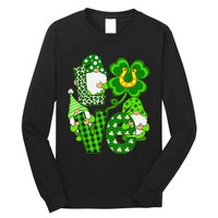 Leopard Love Three Gnomes Lucky Shamrock St Patrick's Day Long Sleeve Shirt