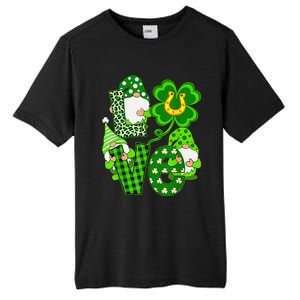 Leopard Love Three Gnomes Lucky Shamrock St Patrick's Day Tall Fusion ChromaSoft Performance T-Shirt