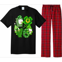 Leopard Love Three Gnomes Lucky Shamrock St Patrick's Day Pajama Set