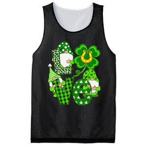 Leopard Love Three Gnomes Lucky Shamrock St Patrick's Day Mesh Reversible Basketball Jersey Tank