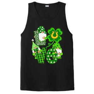 Leopard Love Three Gnomes Lucky Shamrock St Patrick's Day PosiCharge Competitor Tank