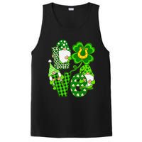 Leopard Love Three Gnomes Lucky Shamrock St Patrick's Day PosiCharge Competitor Tank