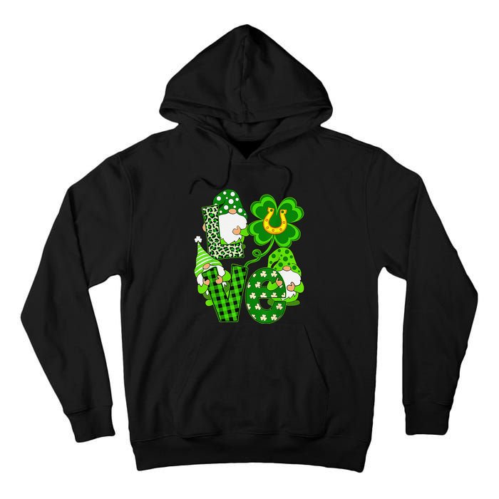 Leopard Love Three Gnomes Lucky Shamrock St Patrick's Day Tall Hoodie