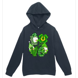 Leopard Love Three Gnomes Lucky Shamrock St Patrick's Day Urban Pullover Hoodie