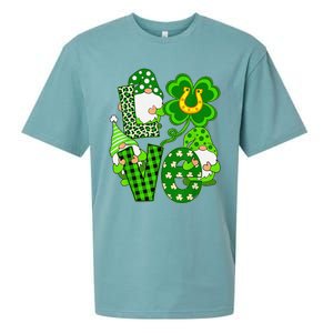 Leopard Love Three Gnomes Lucky Shamrock St Patrick's Day Sueded Cloud Jersey T-Shirt