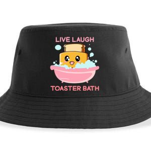 Live Laugh Toaster Bath Funny Saying Sustainable Bucket Hat