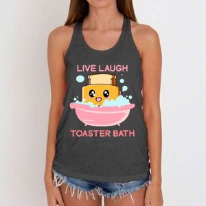 Live Laugh Toaster Bath Funny Saying Women's Knotted Racerback Tank