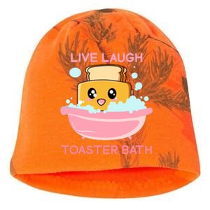 Live Laugh Toaster Bath Funny Saying Kati - Camo Knit Beanie