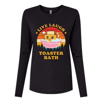 Live Laugh Toaster Bath Funny Saying Vintage Womens Cotton Relaxed Long Sleeve T-Shirt