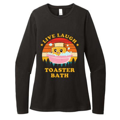 Live Laugh Toaster Bath Funny Saying Vintage Womens CVC Long Sleeve Shirt