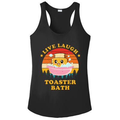 Live Laugh Toaster Bath Funny Saying Vintage Ladies PosiCharge Competitor Racerback Tank