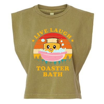 Live Laugh Toaster Bath Funny Saying Vintage Garment-Dyed Women's Muscle Tee