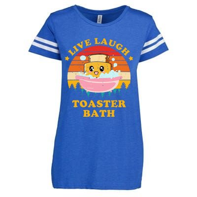 Live Laugh Toaster Bath Funny Saying Vintage Enza Ladies Jersey Football T-Shirt