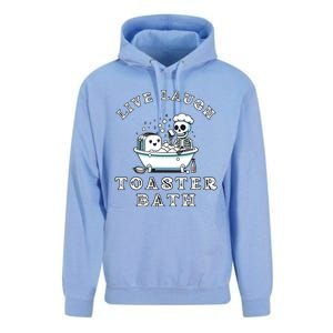 Live Laugh Toaster Bath Sarcastic Unhinged Meme Saying Unisex Surf Hoodie