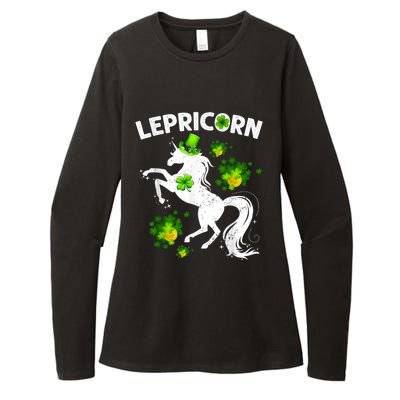 Lepricorn Leprechaun Unicorn St Patrick's Day Shamrock Womens CVC Long Sleeve Shirt