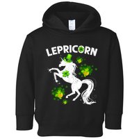 Lepricorn Leprechaun Unicorn St Patrick's Day Shamrock Toddler Hoodie